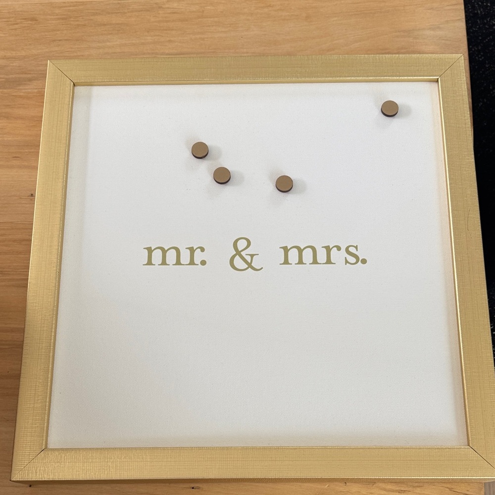 Gold and White 'Mr. & Mrs.' Framed Sign